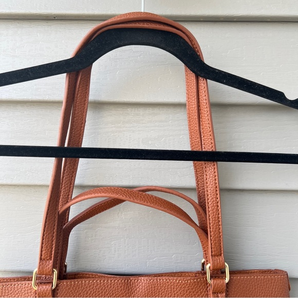 Montana West Vegan Leather Large Tote Satchel Bag Brown - Picture 8 of 14